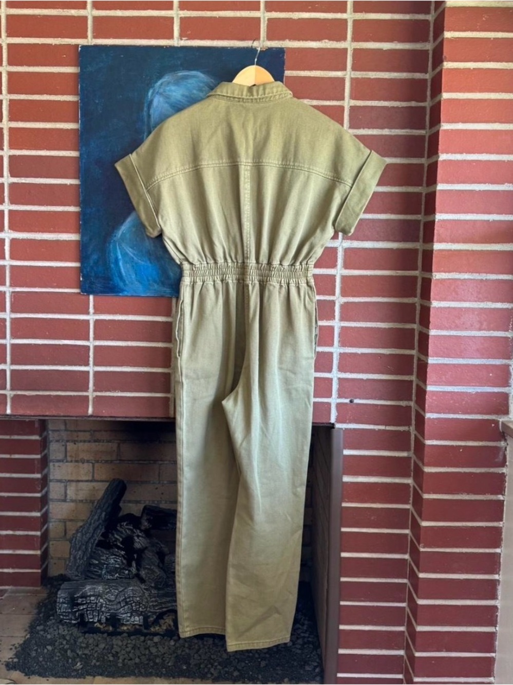 Anthropologie Utility-Inspired Olive Green Women's Jumpsuit - Picture 4 of 4
